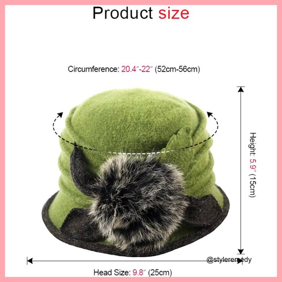 100% Wool Vintage Winter Beret Bucket Hat main image 4